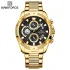 NAVIFORCE NF8021 Men Luxury Chronograph Quartz Watch Waterproof Date Stainless Steel Sport Luminous Fashion Watch - Golden Black